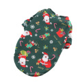 Dog Cat Teddy Bichon Vêtements Bulldog français plus Velvet Christmas Print Pull printemps, automne et hiver pour animaux de compagnie